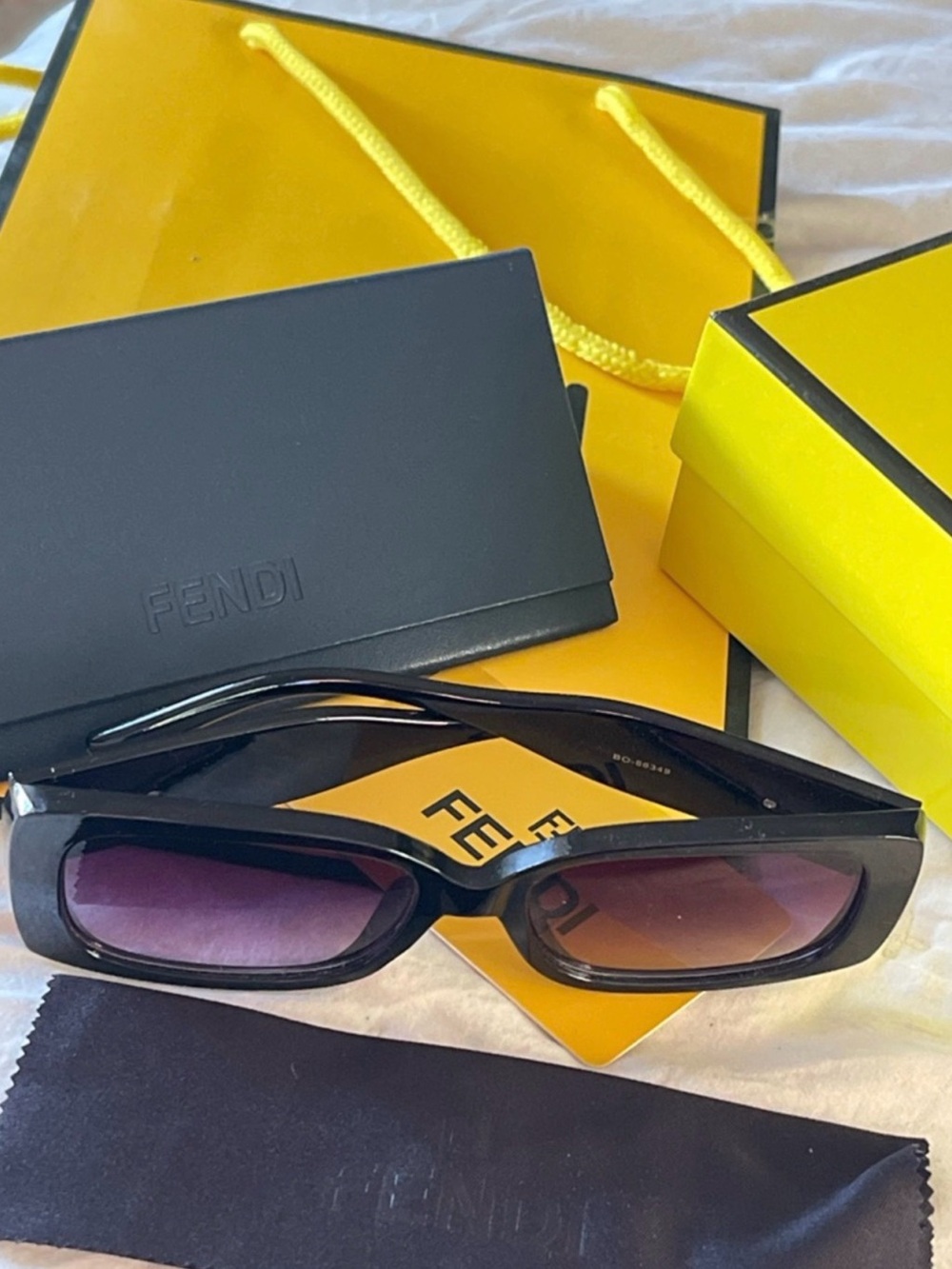 Fendi Black Sunglasses with Purple Gradient Lenses